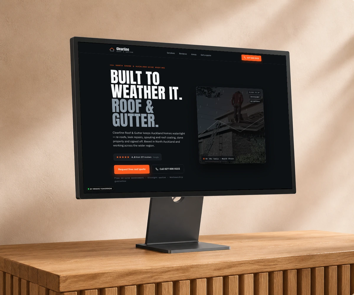 Clearline Roof & Gutter website concept