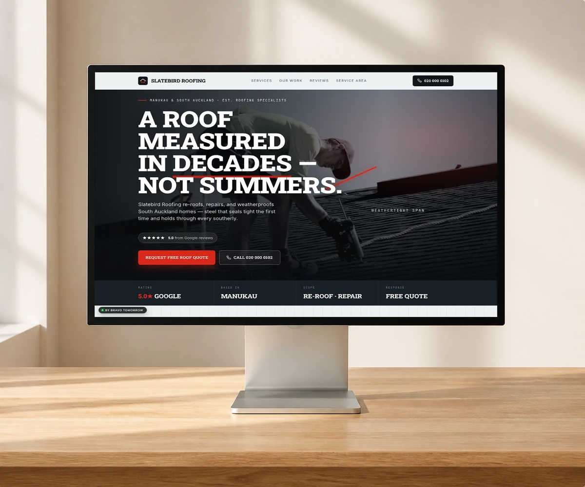 Slatebird Roofing website concept