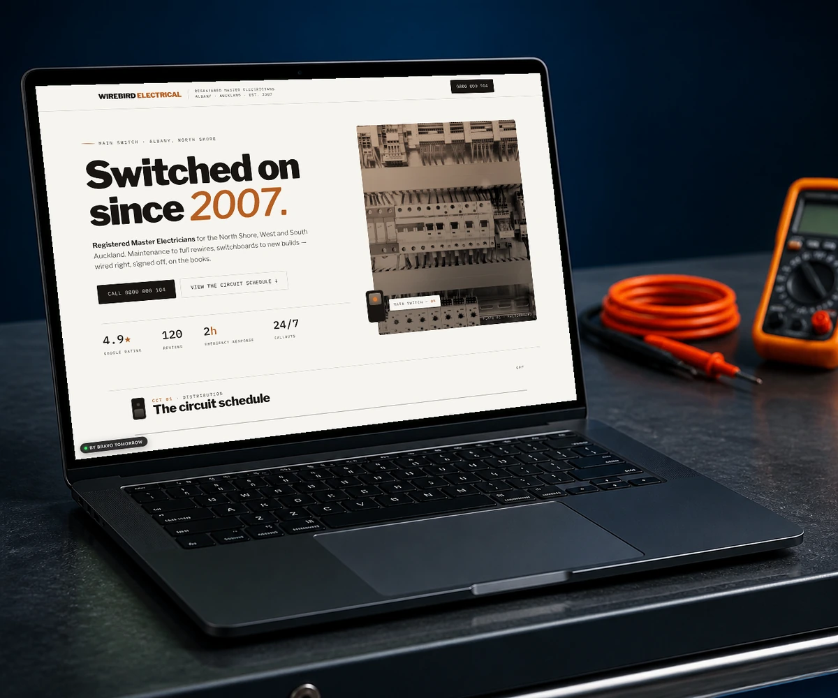Wirebird Electrical website concept
